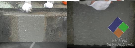 惠煉曝氣池（生化池）混凝土壁防腐防滲實(shí)驗(yàn)也已完成